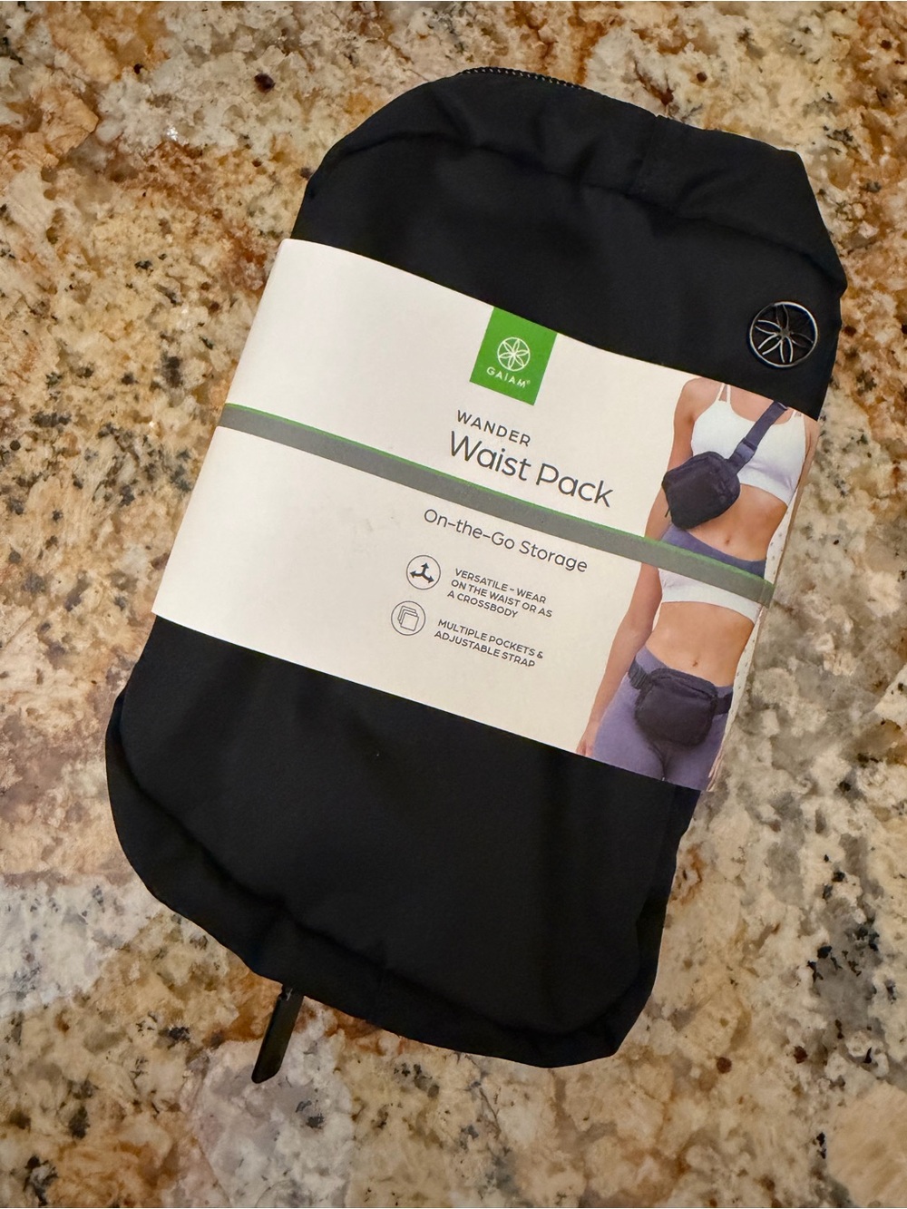 NWT Gaiam Wander Waist Pack - Black Belt Bag